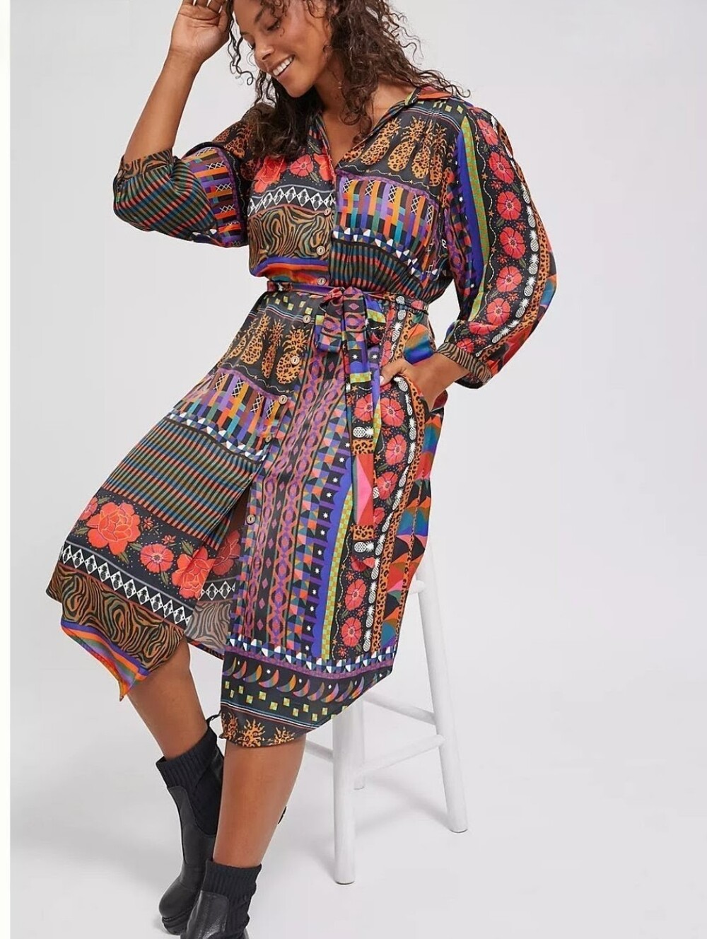 Farm Rio Print Midi Dress - Multicolor